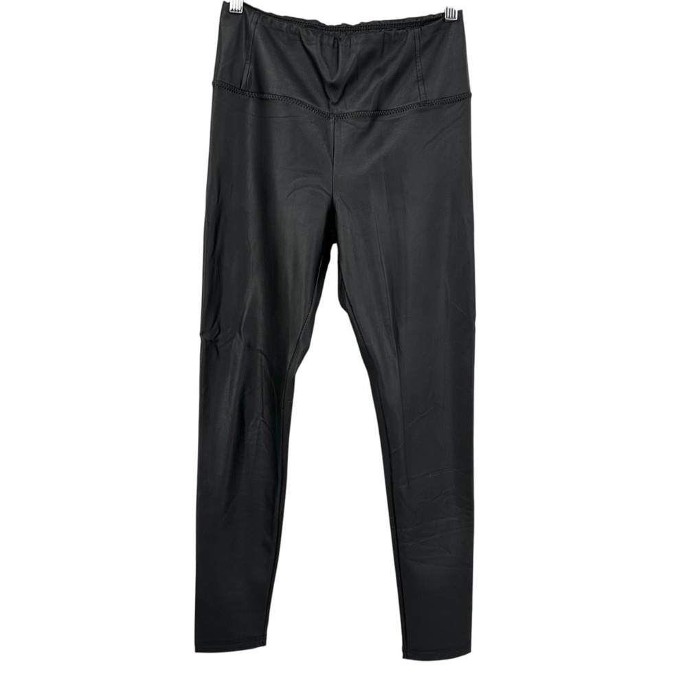 BP Vegan Leather Leggings High-Rise Ankle Length Solid Black Women's Size Small - Picture 3 of 11